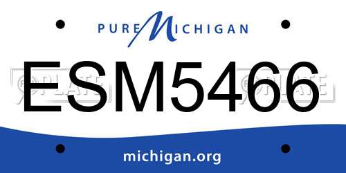 ESM5466 Michigan License Plate