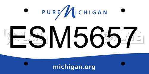 ESM5657 Michigan License Plate