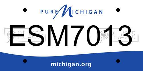ESM7013 Michigan License Plate