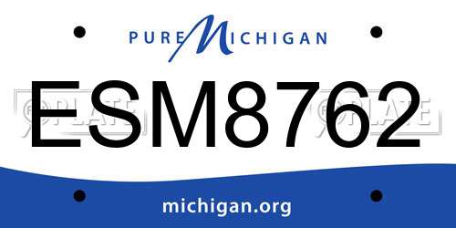 ESM8762 Michigan License Plate