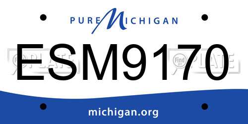 ESM9170 Michigan License Plate