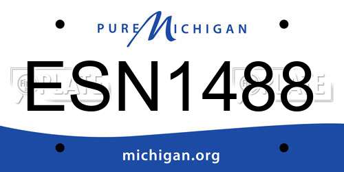 ESN1488 Michigan License Plate