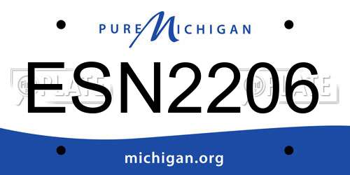 ESN2206 Michigan License Plate