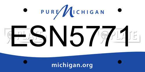 ESN5771 Michigan License Plate