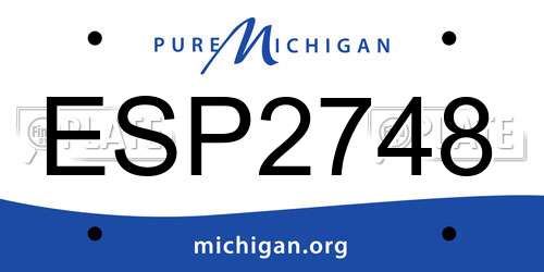 ESP2748 Michigan License Plate