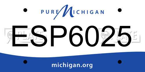 ESP6025 Michigan License Plate