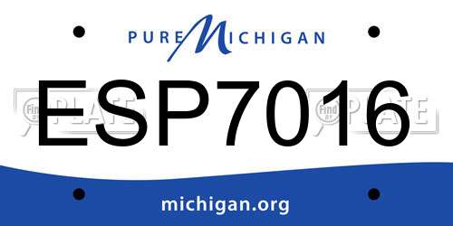 ESP7016 Michigan License Plate