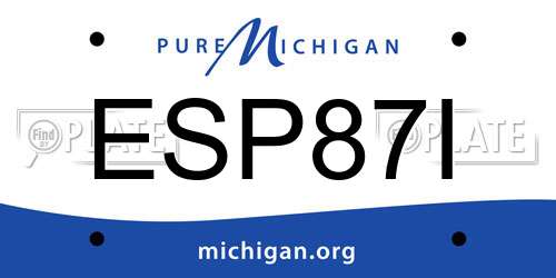 ESP87I Michigan License Plate
