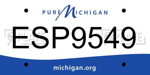 ESP9549 Michigan License Plate