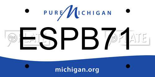 ESPB71 Michigan License Plate