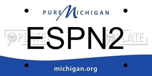 ESPN2 Michigan License Plate