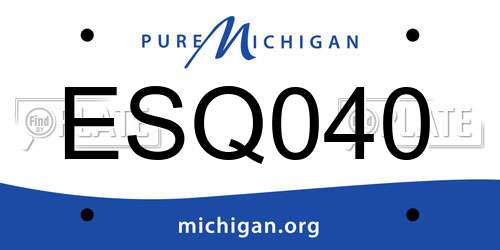 ESQ040 Michigan License Plate