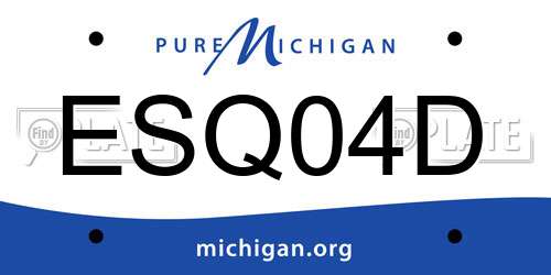 ESQ04D Michigan License Plate