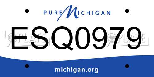 ESQ0979 Michigan License Plate