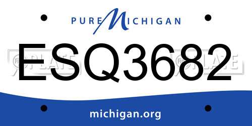 ESQ3682 Michigan License Plate