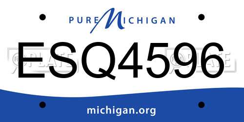 ESQ4596 Michigan License Plate