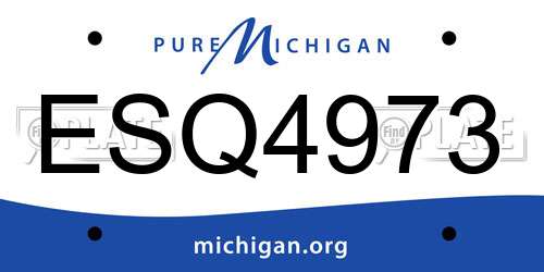 ESQ4973 Michigan License Plate