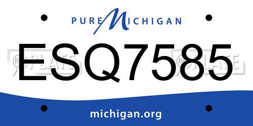 ESQ7585 Michigan License Plate