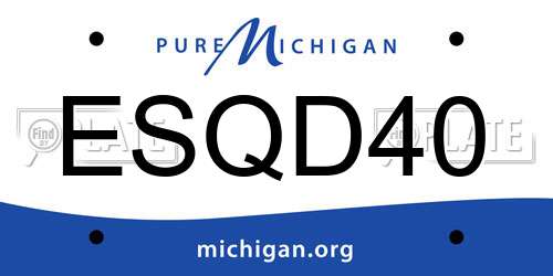ESQD40 Michigan License Plate