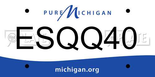 ESQQ40 Michigan License Plate
