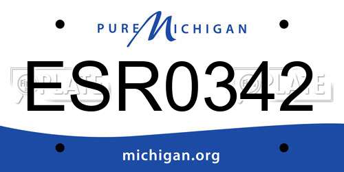 ESR0342 Michigan License Plate