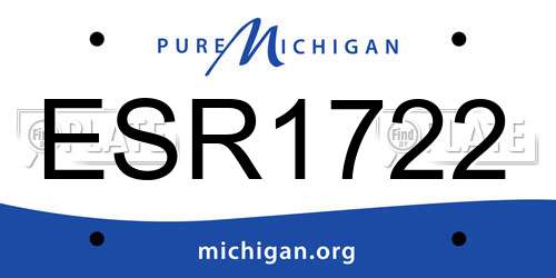 ESR1722 Michigan License Plate