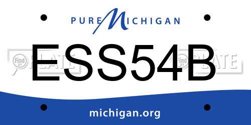 ESS54B Michigan License Plate
