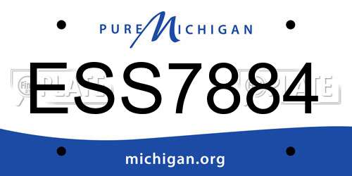 ESS7884 Michigan License Plate