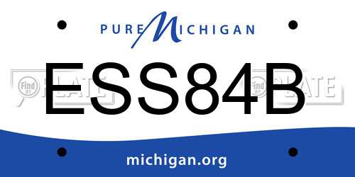 ESS84B Michigan License Plate