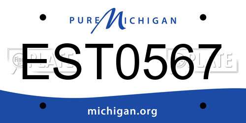 EST0567 Michigan License Plate