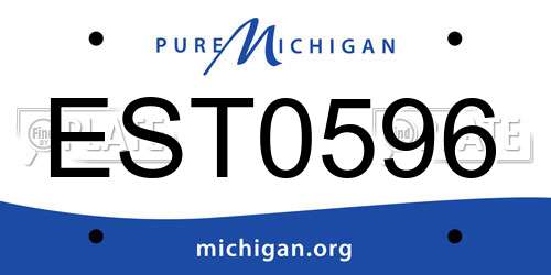 EST0596 Michigan License Plate