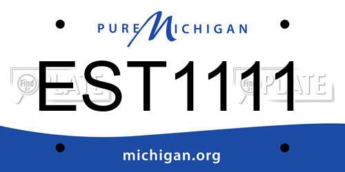 EST1111 Michigan License Plate