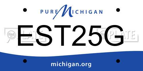 EST25G Michigan License Plate