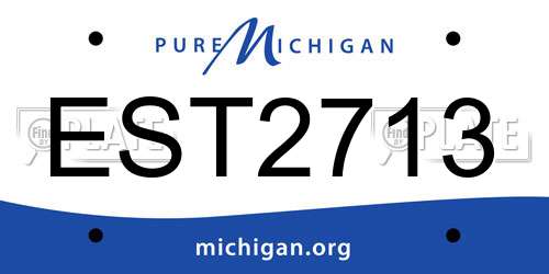 EST2713 Michigan License Plate