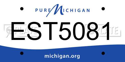 EST5081 Michigan License Plate