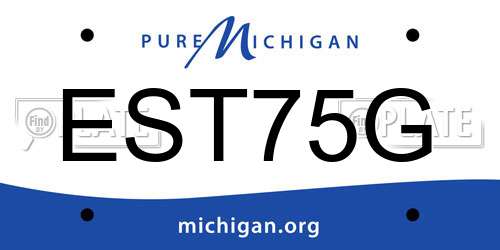EST75G Michigan License Plate
