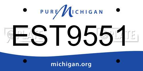 EST9551 Michigan License Plate