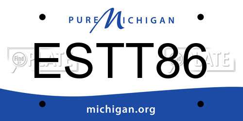 ESTT86 Michigan License Plate