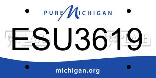 ESU3619 Michigan License Plate