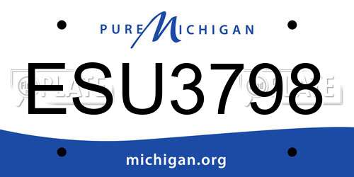 ESU3798 Michigan License Plate
