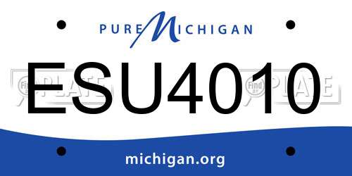 ESU4010 Michigan License Plate