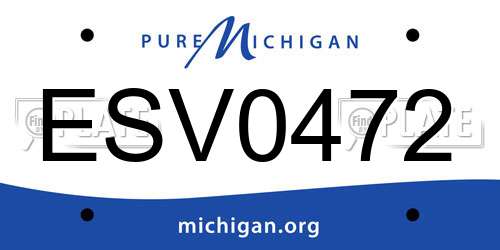 ESV0472 Michigan License Plate