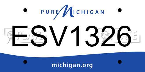 ESV1326 Michigan License Plate