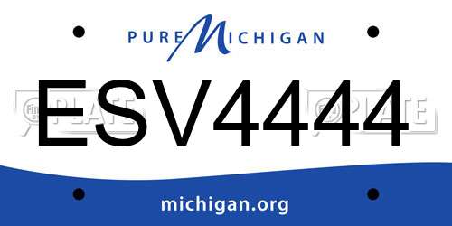 ESV4444 Michigan License Plate