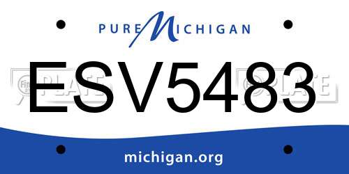ESV5483 Michigan License Plate