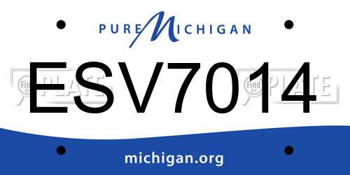 ESV7014 Michigan License Plate