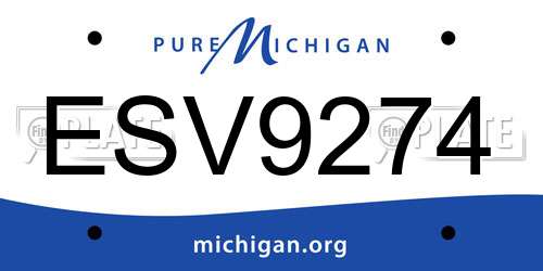 ESV9274 Michigan License Plate