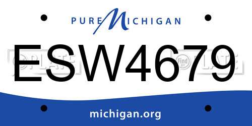 ESW4679 Michigan License Plate