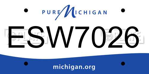 ESW7026 Michigan License Plate