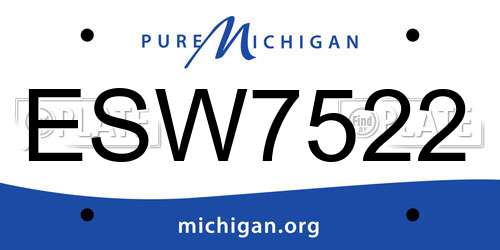 ESW7522 Michigan License Plate